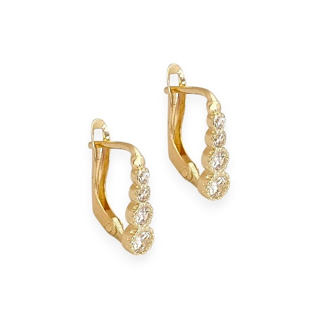 GE-585-KO-95 - Kolczyki złote z cyrkoniami