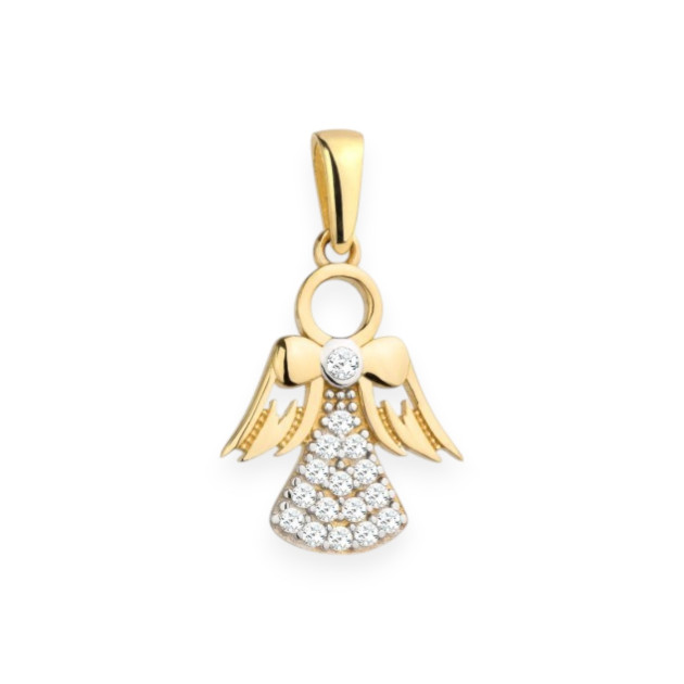 GE-585-ZA-53 - Zawieszka złota z cyrkoniami - anioł