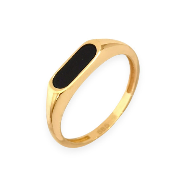 GE-585-PI-21 - Pierścionek złoty z onyksem