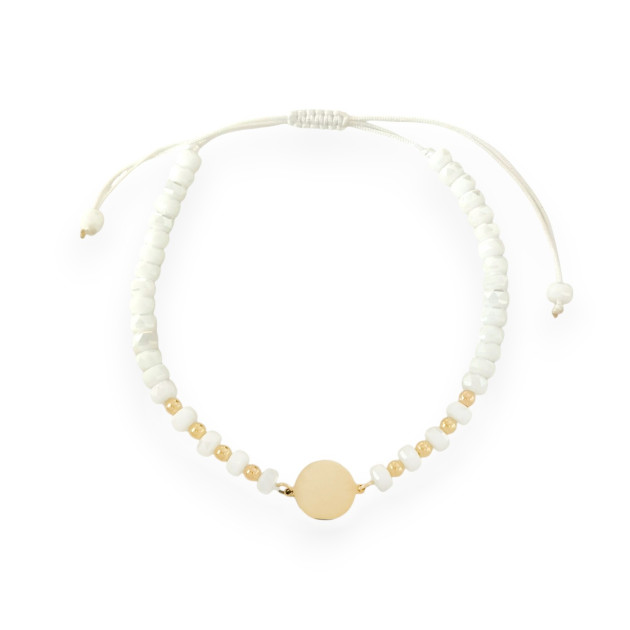 BA-585-BR-141 - Bransoletka złota z ceramiką - sznurek