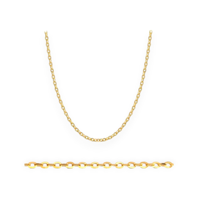 GE-585-ŁA-4 - Łańcuszek złoty - rolo owalne 2 mm
