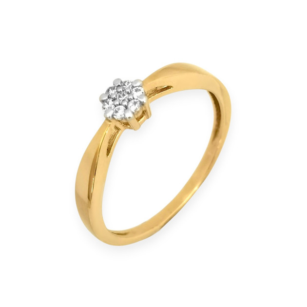 BA-585-PI-162 - Pierścionek złoty z cyrkoniami