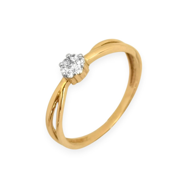 BA-585-PI-164 - Pierścionek złoty z cyrkoniami