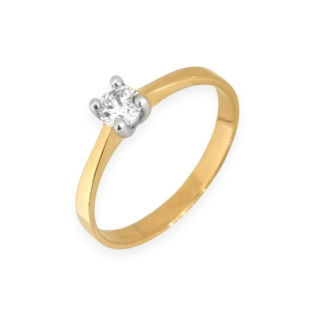 BA-585-PI-176 - Pierścionek złoty z cyrkonią