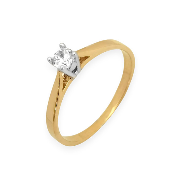 BA-585-PI-177 - Pierścionek złoty z cyrkoniami