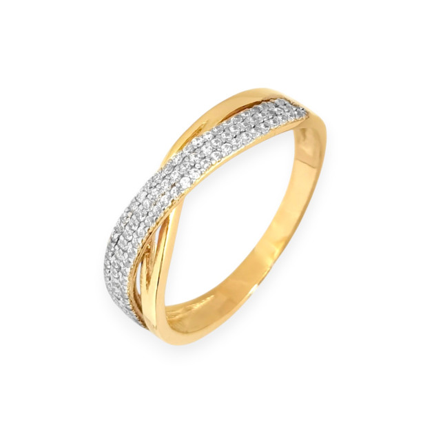 BA-585-PI-187 - Pierścionek złoty z cyrkoniami