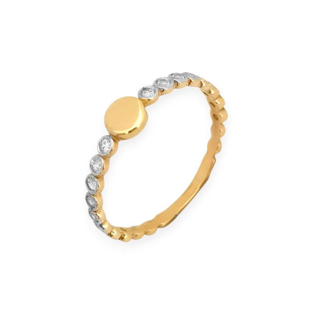 BA-585-PI-194 - Pierścionek złoty z cyrkoniami