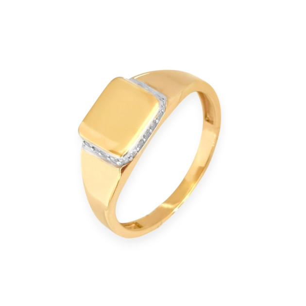 BA-585-PI-197 - Pierścionek złoty z cyrkoniami