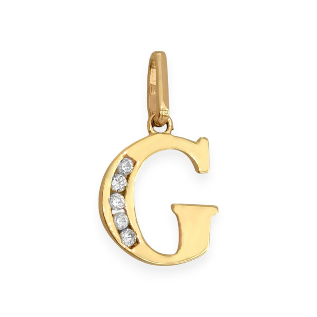 BA-585-ZA-79 - Zawieszka złota z cyrkoniami - literka G