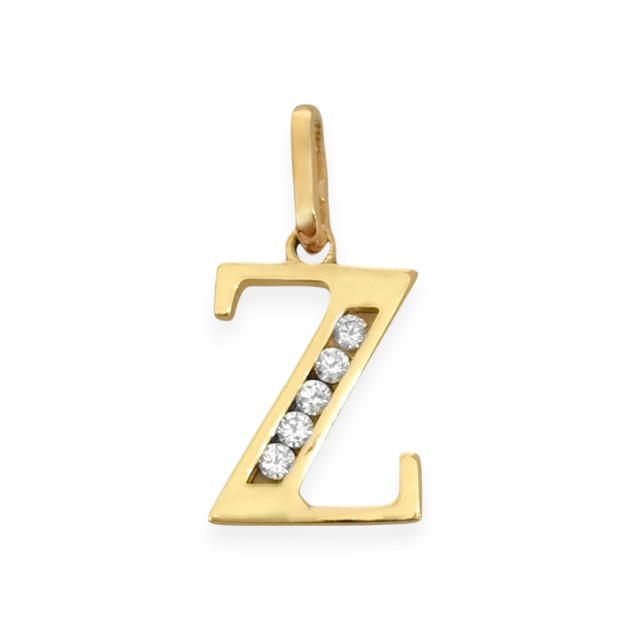 BA-585-ZA-81 - Zawieszka złota z cyrkoniami - literka Z