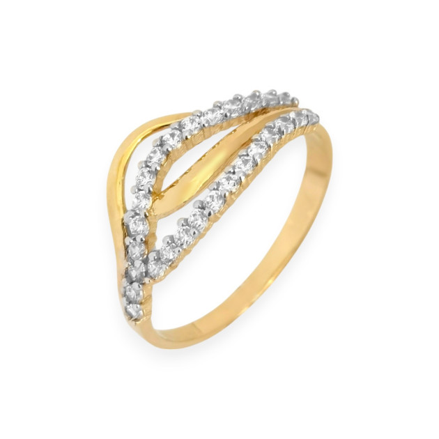 BA-333-PI-40 - Pierścionek złoty z cyrkoniami