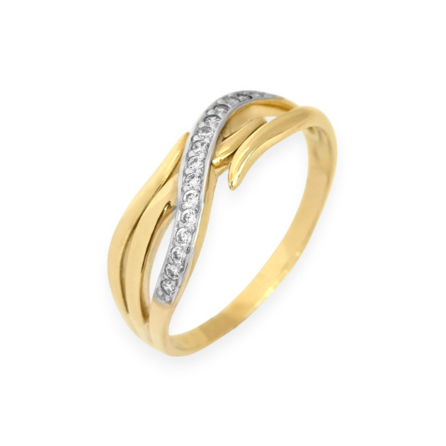 BA-333-PI-44 - Pierścionek złoty z cyrkoniami