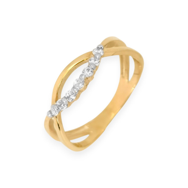 BA-333-PI-47 - Pierścionek złoty z cyrkoniami