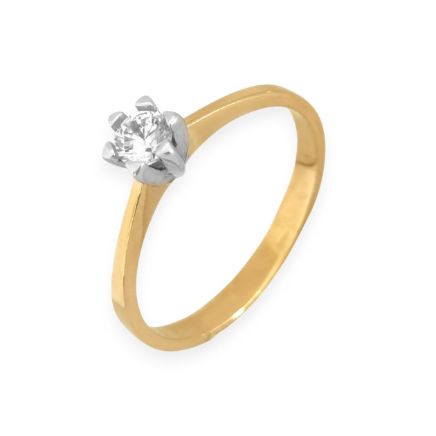 BA-333-PI-67 - Pierścionek złoty z cyrkonią