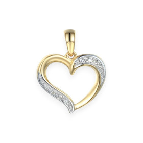 P44385 - Zawieszka złota z diamentami - serce