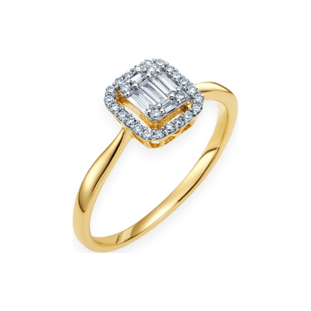 JR15183-15Y - Pierścionek złoty z diamentami