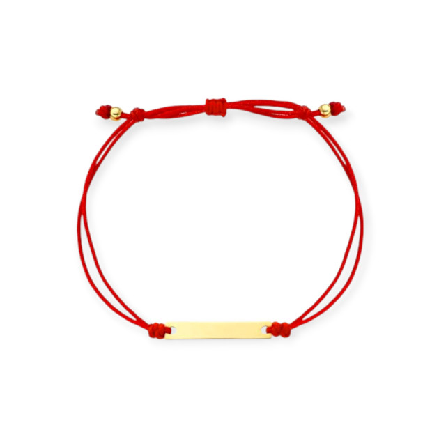 GE-585-BR-57 - Bransoletka złota - sznurek, blaszka