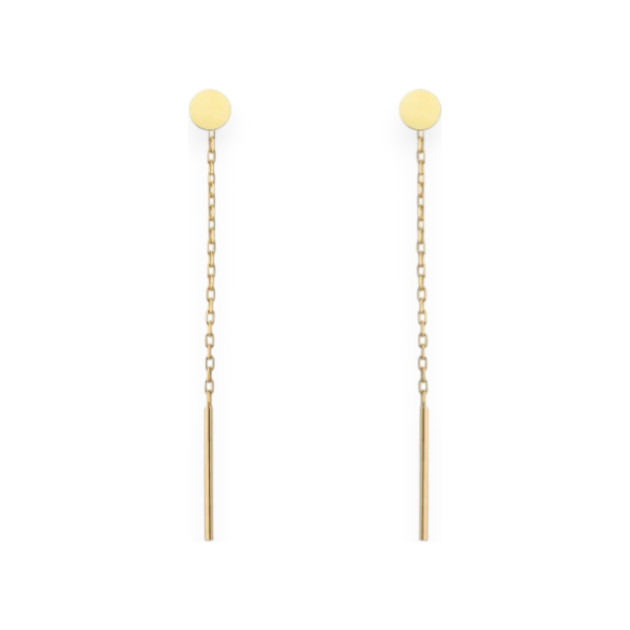 GE-585-KO-99 - Kolczyki złote przeciągane - okrągłe blaszki