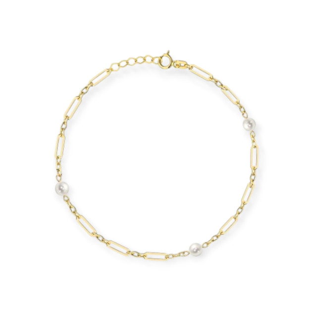 GE-585-BR-74 - Bransoletka złota z perłami