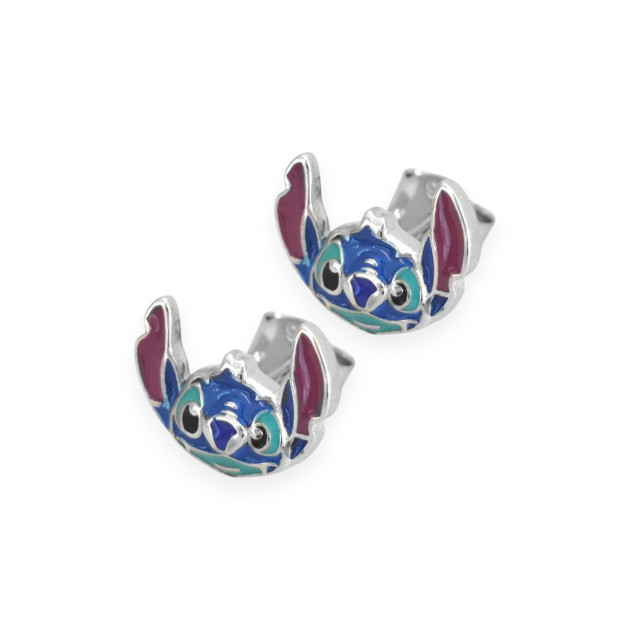 PX-925-KO-83 - Kolczyki srebrne z emalią - stitch