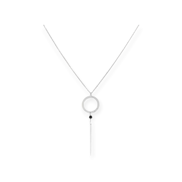 PX-925-NA-69 - Naszyjnik srebrny z kamieniem szklanym