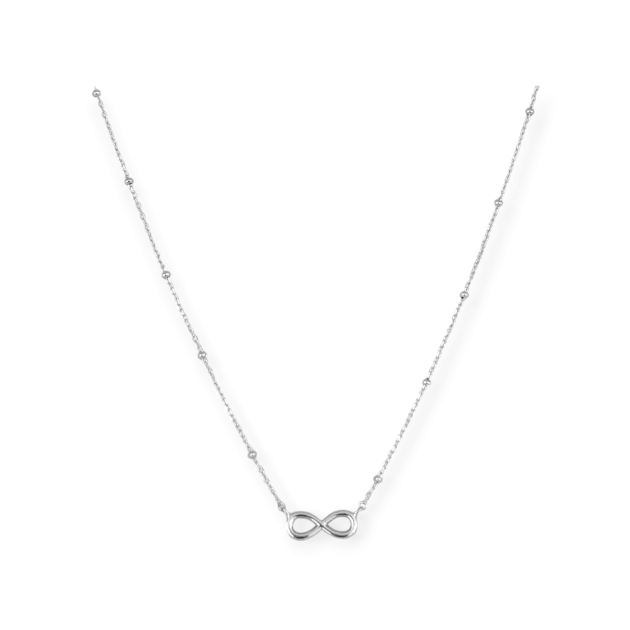PX-925-NA-71 - Naszyjnik srebrny - kuleczki, nieskończoność