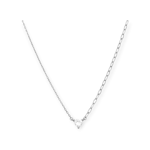 AZ-925-NA-29 - Naszyjnik srebrny z cyrkonią - serce