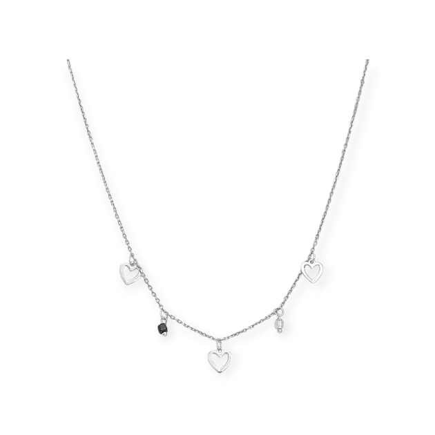 AR-925-NA-35 - Naszyjnik srebrny z cyrkoniami - serca