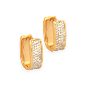 JO-925-KO-8 - Kolczyki pozłacane z cyrkoniami