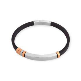 NP-MET-BR-32 - Bransoletka ze stali szlachetnej i kauczuku