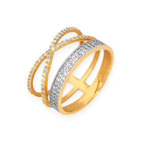 NA-585-PI-101 - Pierścionek złoty z cyrkoniami