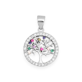 AR-925-ZA-54 - Zawieszka srebrna z cyrkoniami - drzewko szczęścia