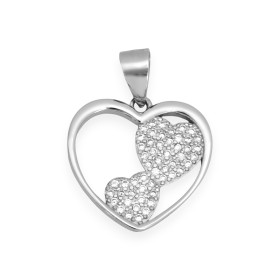 PX-925-ZA-165 - Zawieszka srebrna z cyrkoniami - serce