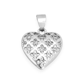NP-925-ZA-70 - Zawieszka srebrna z cyrkoniami - serce