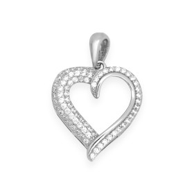 NP-925-ZA-71 - Zawieszka srebrna z cyrkoniami - serce