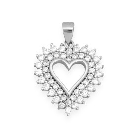 PX-925-ZA-168 - Zawieszka srebrna z cyrkoniami - serce