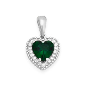 PX-925-ZA-170 - Zawieszka srebrna z cyrkoniami - serce