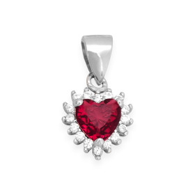 SS-925-ZA-5 - Zawieszka srebrna z cyrkoniami - serce