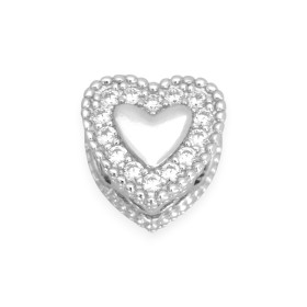 AR-925-ZA-62 - Zawieszka srebrna z cyrkoniami - beads, serce