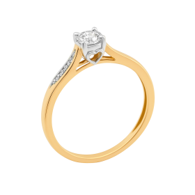 K115 - Pierścionek złoty z diamentami