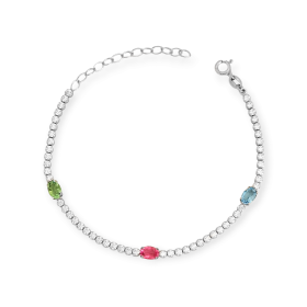 VD-925-BR-24 - Bransoletka srebrna z cyrkoniami - tenisowa