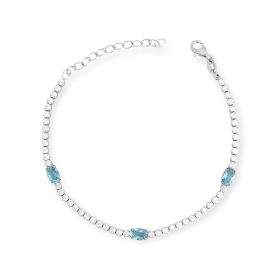 VD-925-BR-25 - Bransoletka srebrna z cyrkoniami - tenisowa