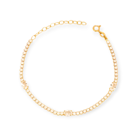 VD-925-BR-31 - Bransoletka pozłacana z cyrkoniami - tenisowa