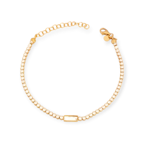 VD-925-BR-32 - Bransoletka pozłacana z cyrkoniami - tenisowa