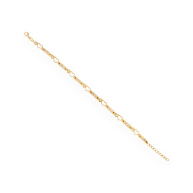 VD-925-BR-44 - Bransoletka pozłacana z cyrkoniami - serca