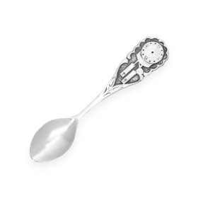 DP-925-ŁY-22 - Łyżeczka srebrna dla dziecka - zegar