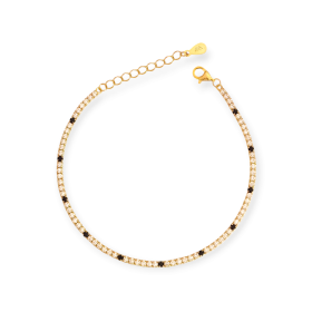 MŻ-925-BR-1 - Bransoletka pozłacana z cyrkoniami - tenisowa