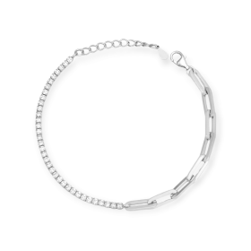 MŻ-925-BR-2 - Bransoletka srebrna z cyrkoniami