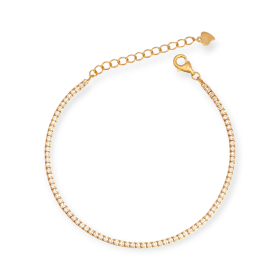 MŻ-925-BR-8 - Bransoletka pozłacana z cyrkoniami - tenisowa