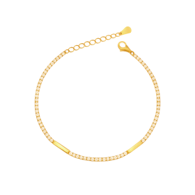 MŻ-925-BR-9 - Bransoletka pozłacana z cyrkoniami - tenisowa